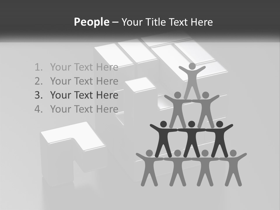 A Gray Cube With White Squares On Top Of It PowerPoint Template