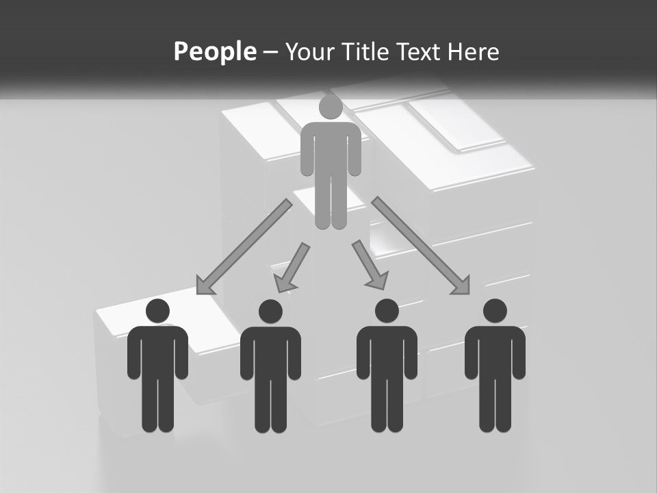 A Gray Cube With White Squares On Top Of It PowerPoint Template