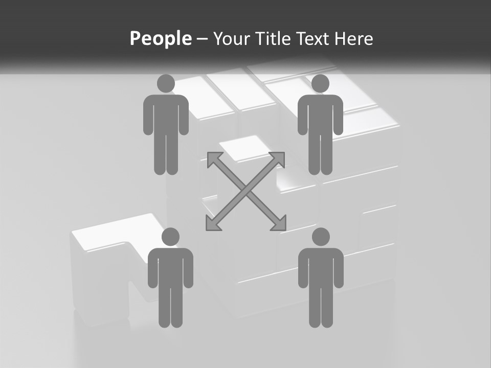 A Gray Cube With White Squares On Top Of It PowerPoint Template