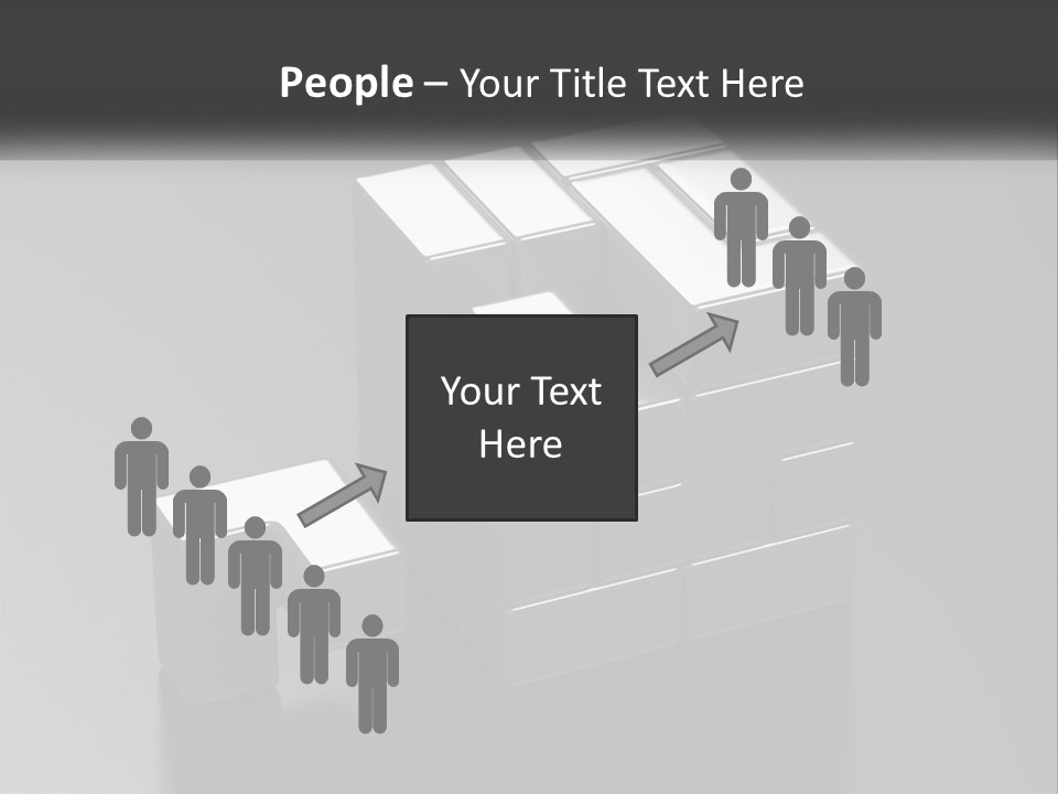 A Gray Cube With White Squares On Top Of It PowerPoint Template