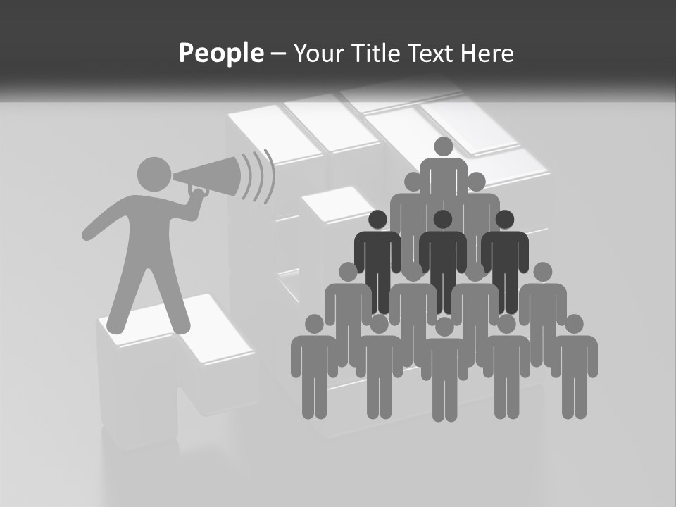 A Gray Cube With White Squares On Top Of It PowerPoint Template