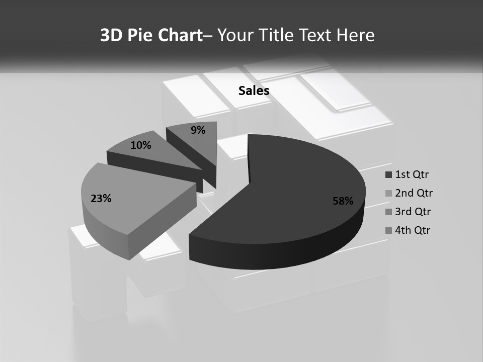 A Gray Cube With White Squares On Top Of It PowerPoint Template