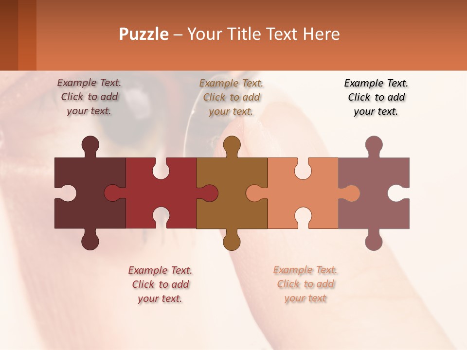 A Person Holding A Contact Lens Up To Their Eye PowerPoint Template