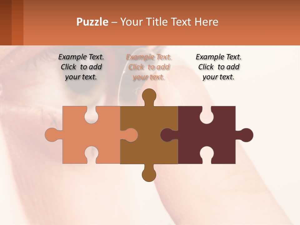 A Person Holding A Contact Lens Up To Their Eye PowerPoint Template