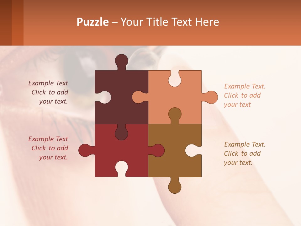 A Person Holding A Contact Lens Up To Their Eye PowerPoint Template