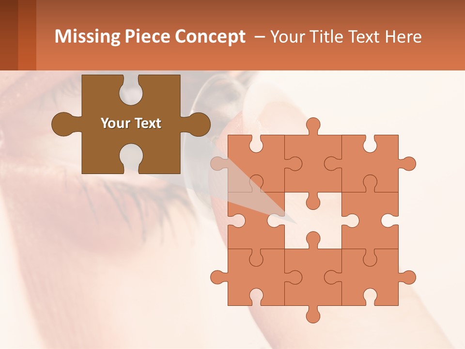 A Person Holding A Contact Lens Up To Their Eye PowerPoint Template