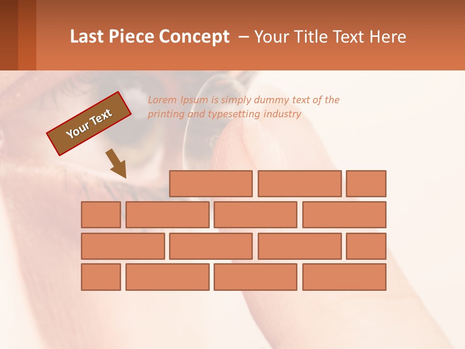 A Person Holding A Contact Lens Up To Their Eye PowerPoint Template