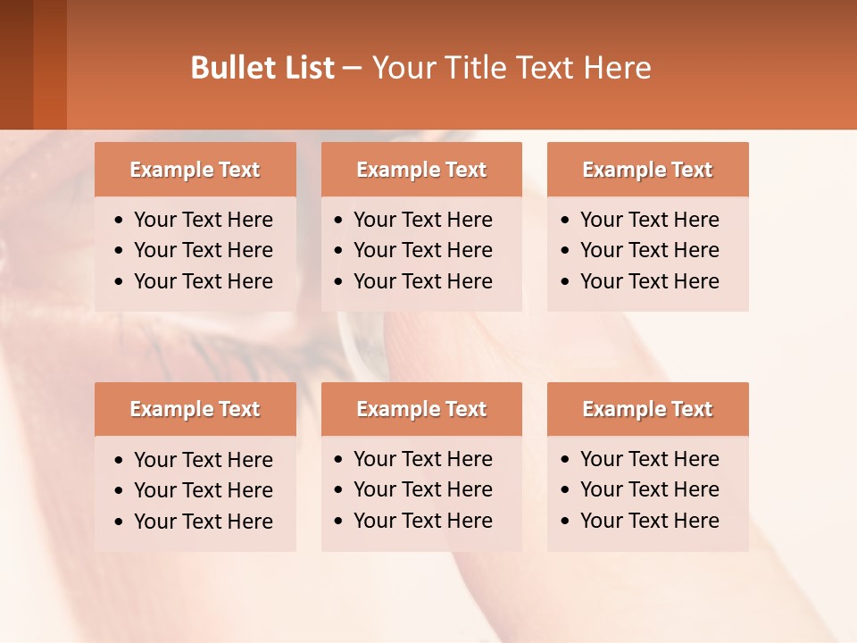 A Person Holding A Contact Lens Up To Their Eye PowerPoint Template