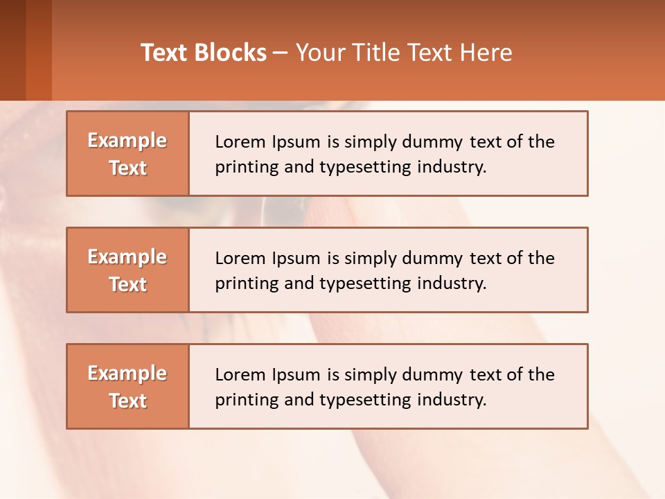 A Person Holding A Contact Lens Up To Their Eye PowerPoint Template
