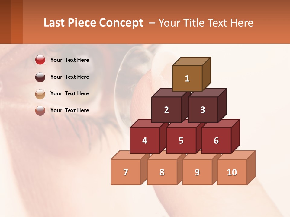 A Person Holding A Contact Lens Up To Their Eye PowerPoint Template