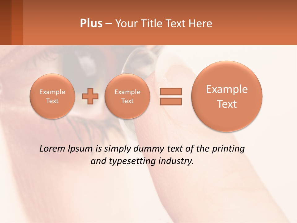 A Person Holding A Contact Lens Up To Their Eye PowerPoint Template