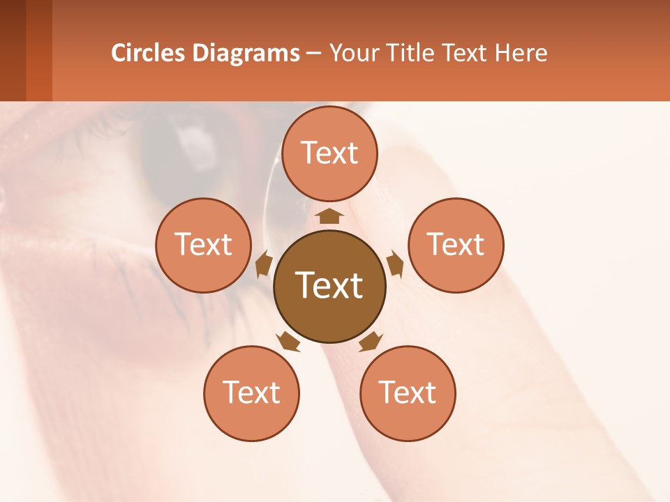 A Person Holding A Contact Lens Up To Their Eye PowerPoint Template