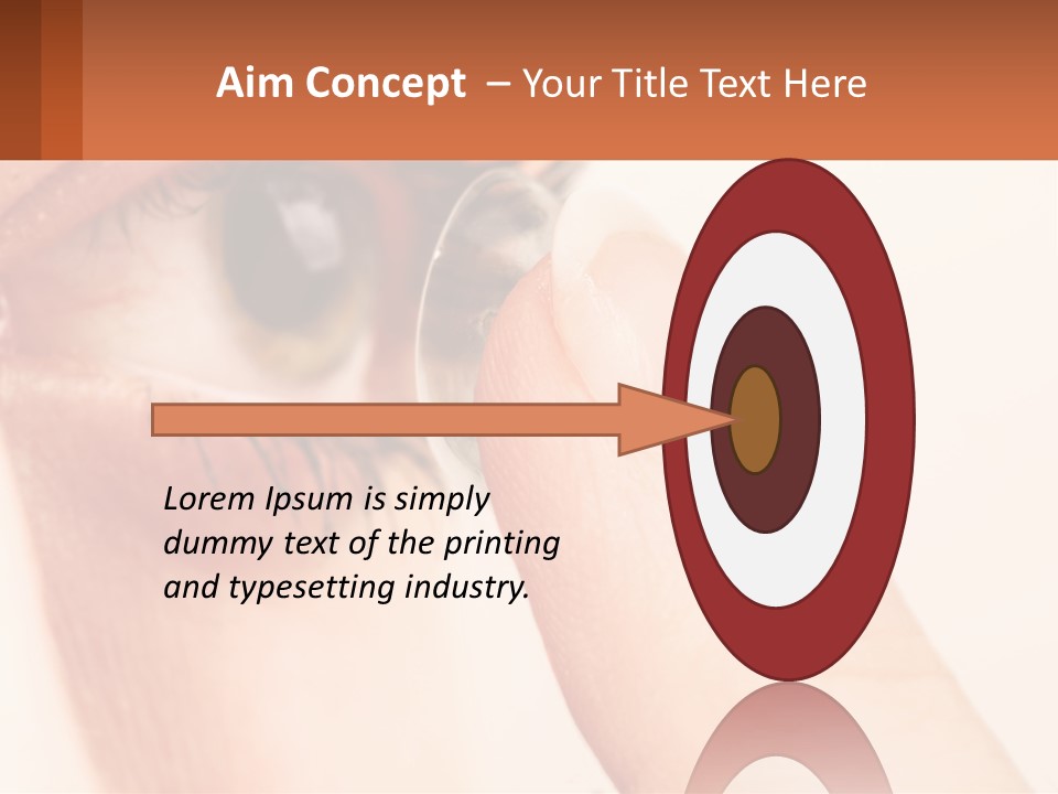 A Person Holding A Contact Lens Up To Their Eye PowerPoint Template