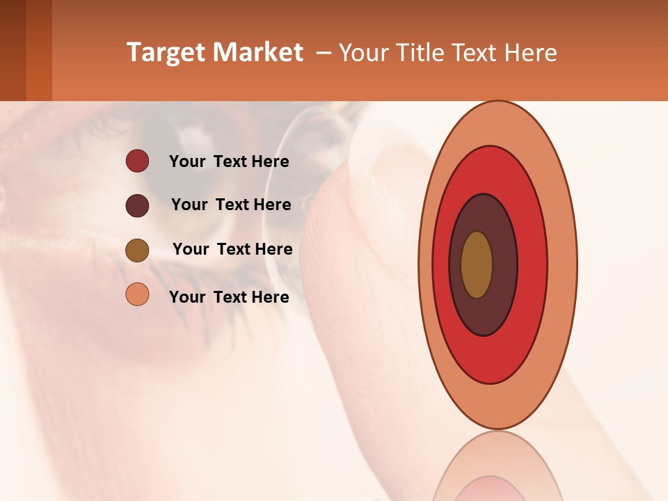A Person Holding A Contact Lens Up To Their Eye PowerPoint Template