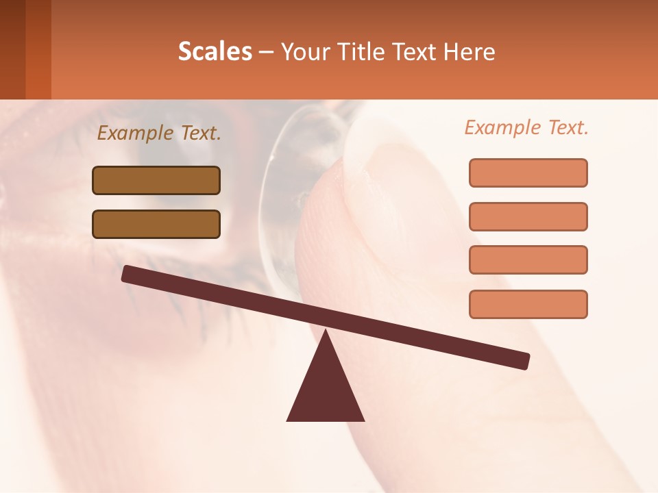 A Person Holding A Contact Lens Up To Their Eye PowerPoint Template