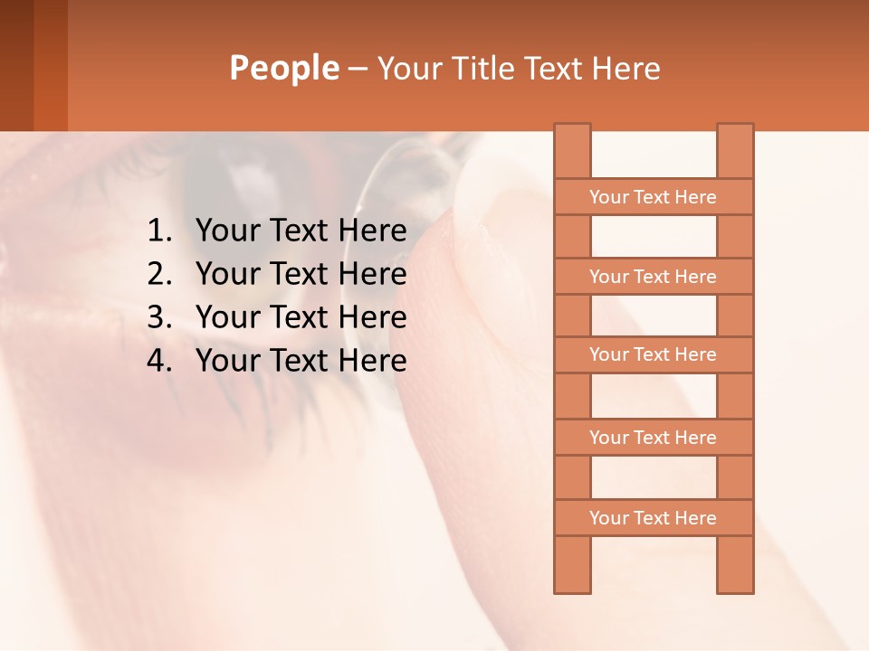 A Person Holding A Contact Lens Up To Their Eye PowerPoint Template