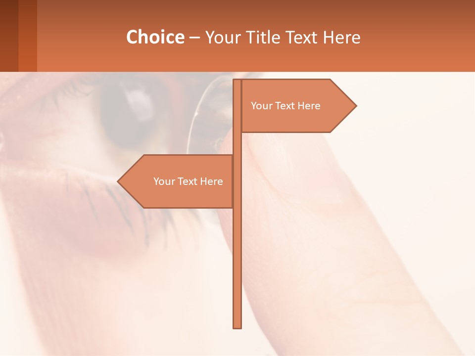 A Person Holding A Contact Lens Up To Their Eye PowerPoint Template