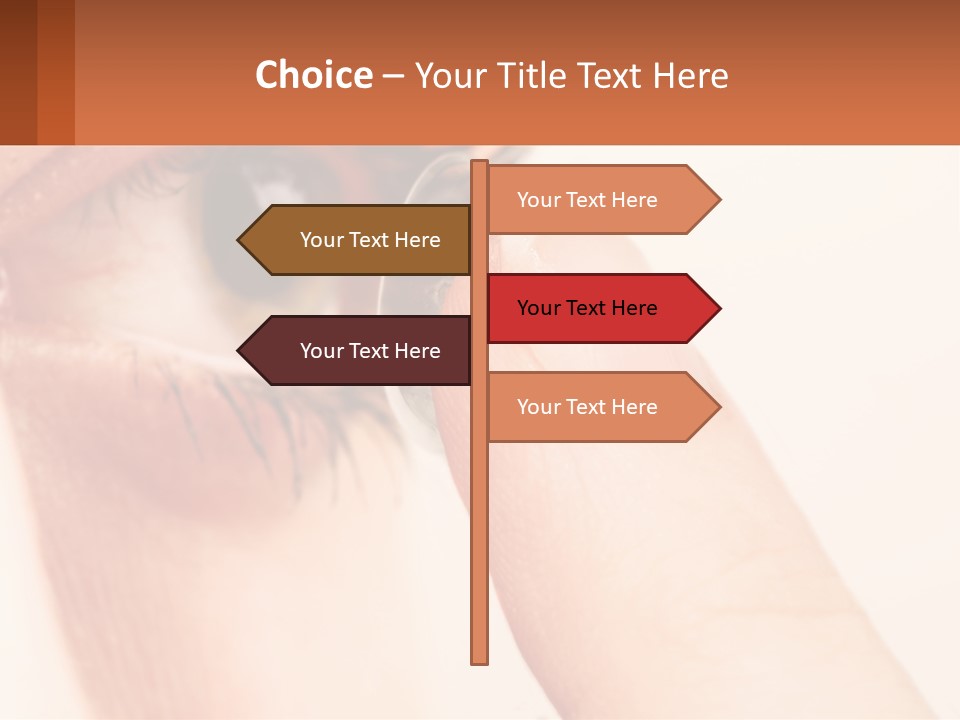 A Person Holding A Contact Lens Up To Their Eye PowerPoint Template