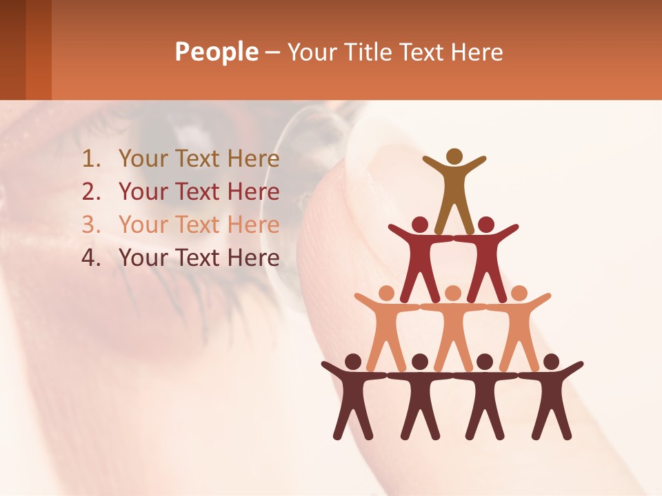 A Person Holding A Contact Lens Up To Their Eye PowerPoint Template