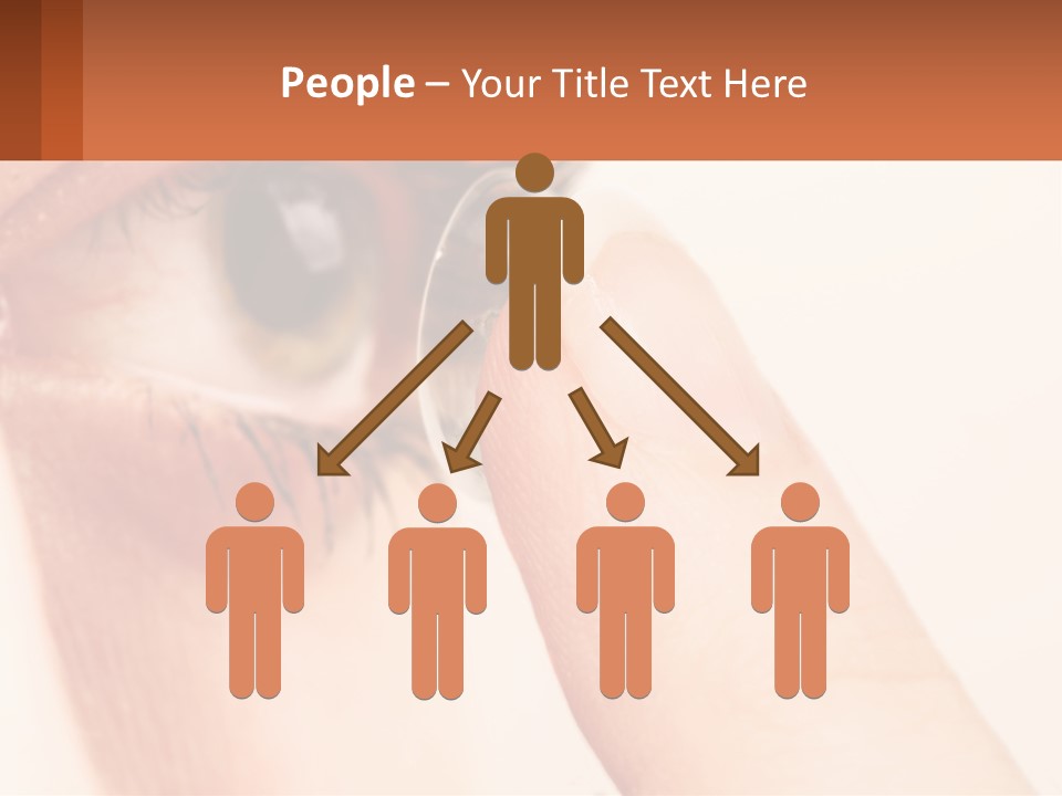 A Person Holding A Contact Lens Up To Their Eye PowerPoint Template