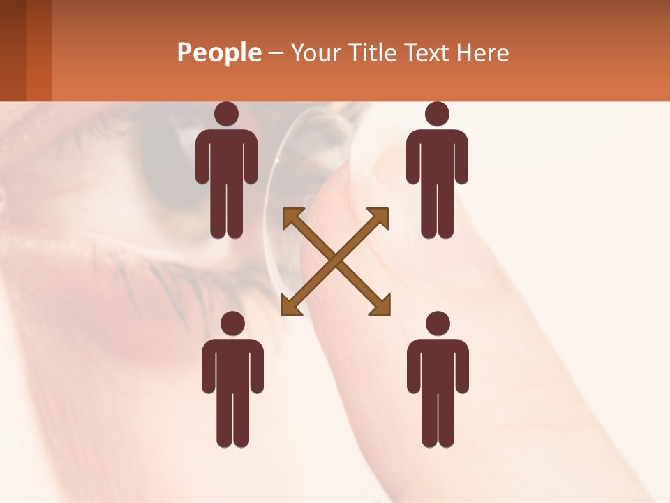 A Person Holding A Contact Lens Up To Their Eye PowerPoint Template