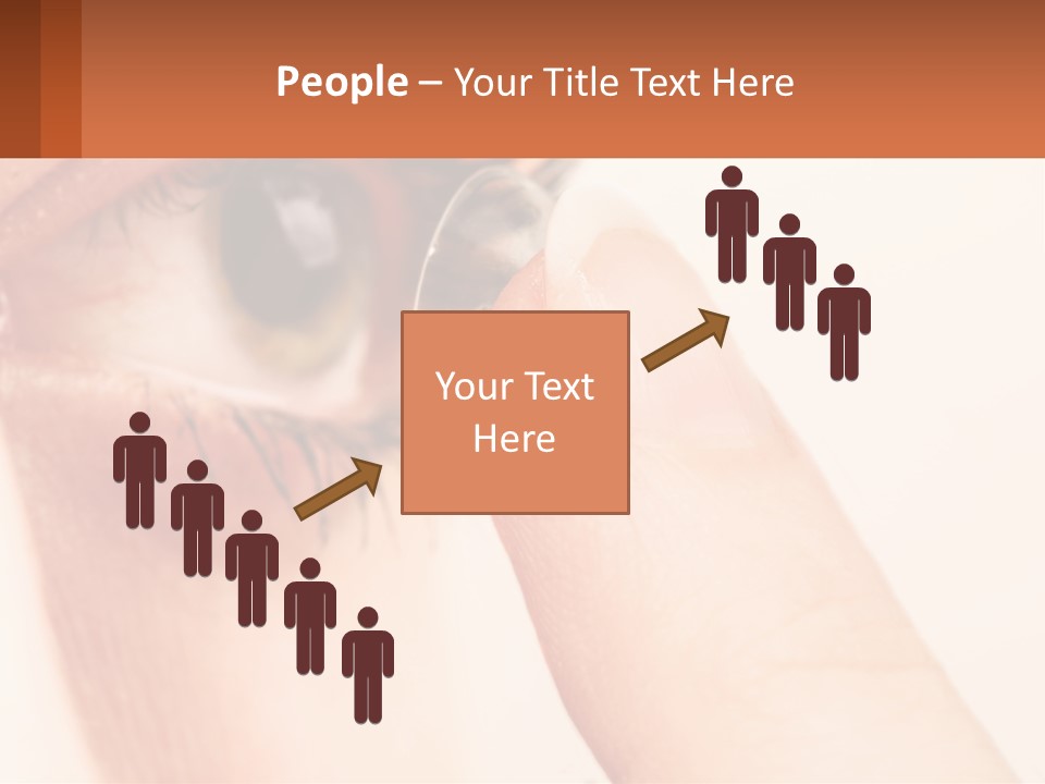 A Person Holding A Contact Lens Up To Their Eye PowerPoint Template