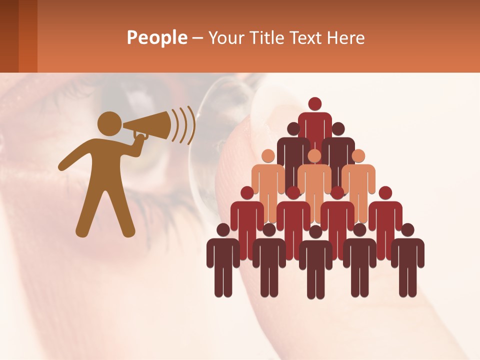 A Person Holding A Contact Lens Up To Their Eye PowerPoint Template