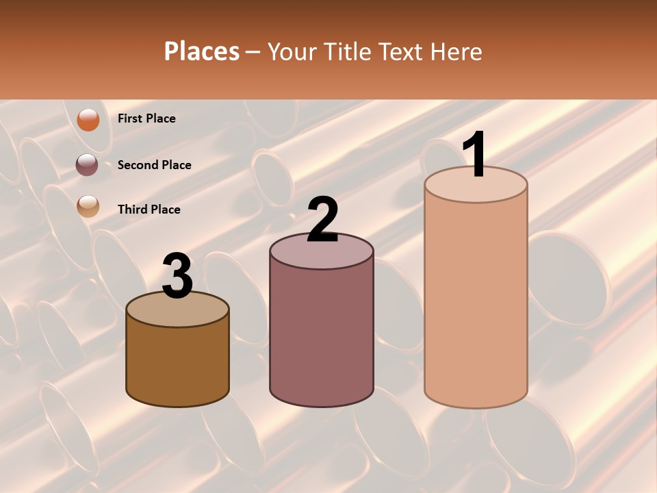 A Group Of Metal Pipes With The Name Of The Company PowerPoint Template