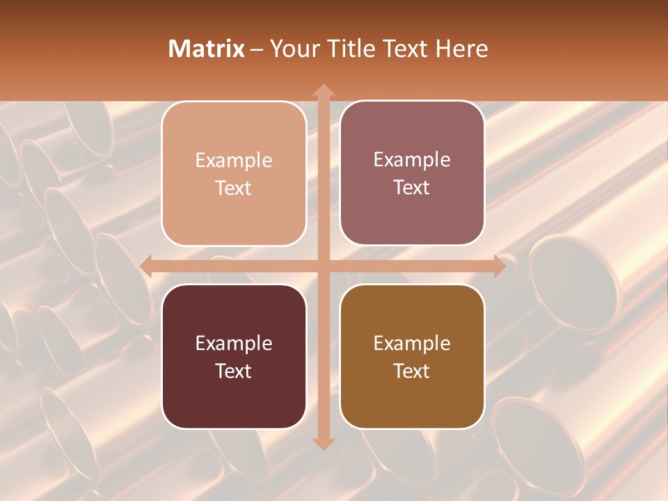 A Group Of Metal Pipes With The Name Of The Company PowerPoint Template
