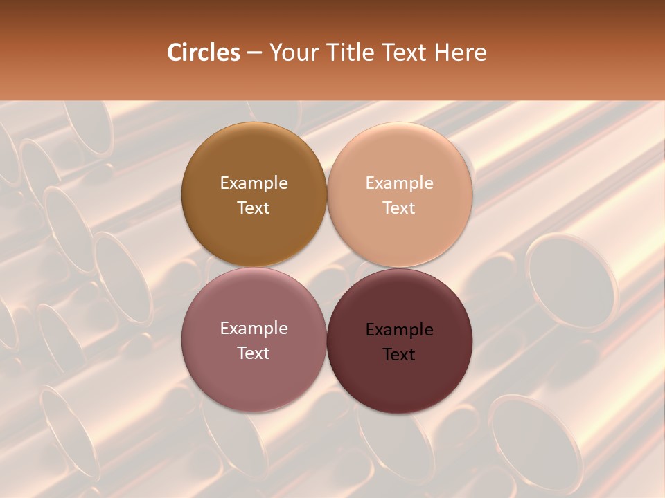 A Group Of Metal Pipes With The Name Of The Company PowerPoint Template