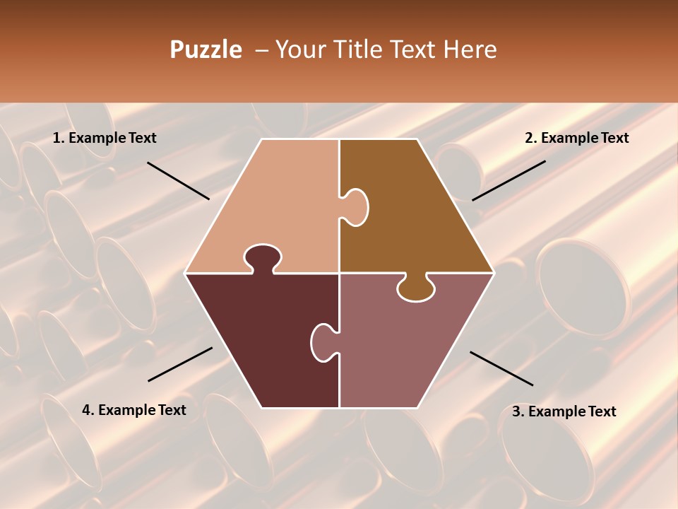 A Group Of Metal Pipes With The Name Of The Company PowerPoint Template