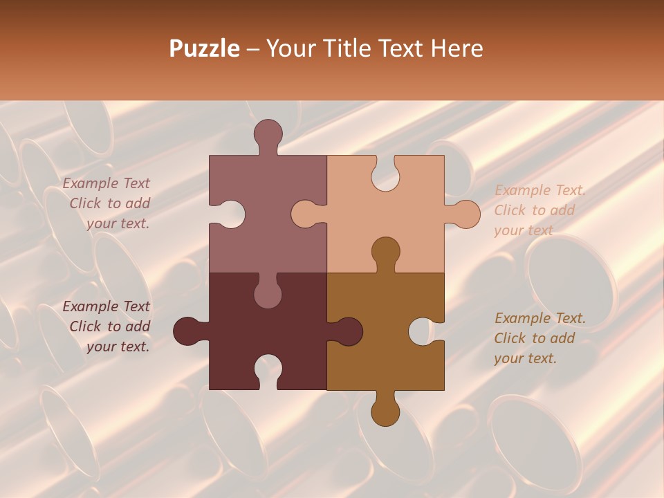 A Group Of Metal Pipes With The Name Of The Company PowerPoint Template