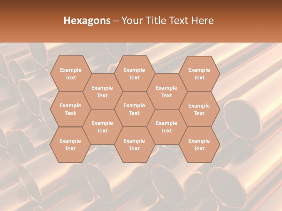 A Group Of Metal Pipes With The Name Of The Company PowerPoint Template