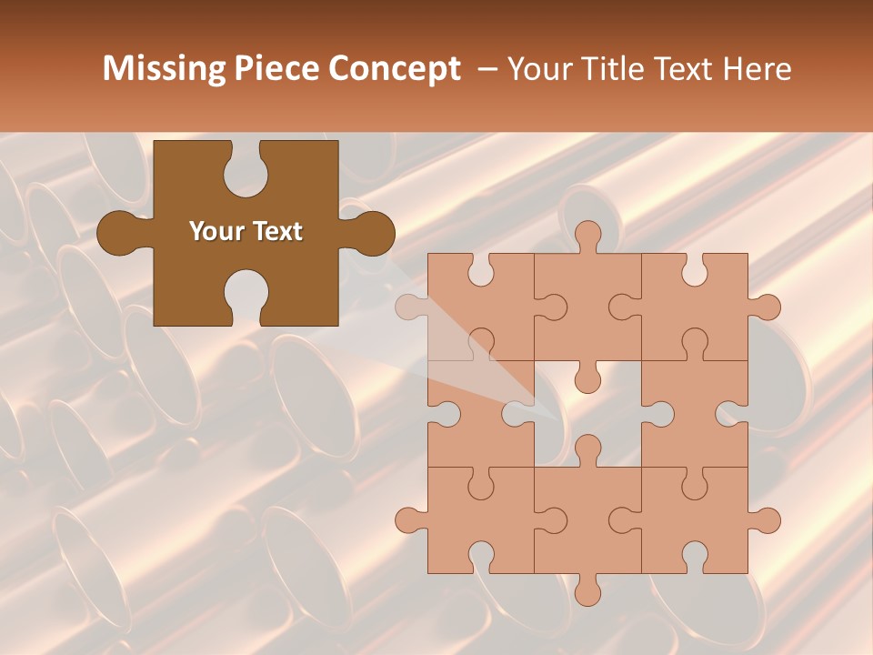 A Group Of Metal Pipes With The Name Of The Company PowerPoint Template