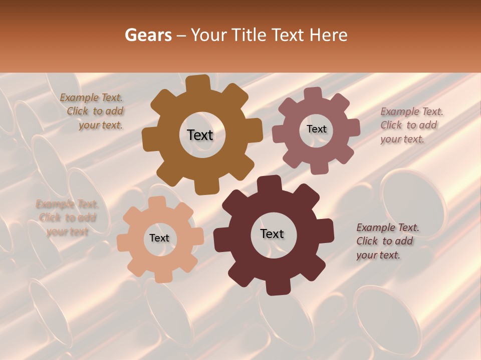 A Group Of Metal Pipes With The Name Of The Company PowerPoint Template