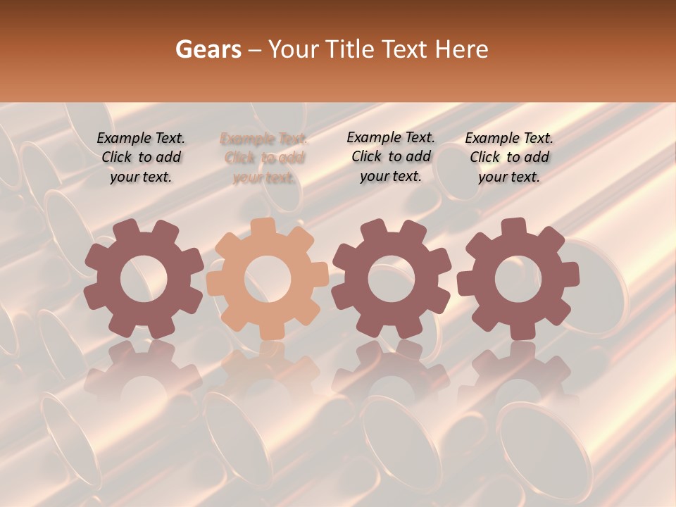 A Group Of Metal Pipes With The Name Of The Company PowerPoint Template