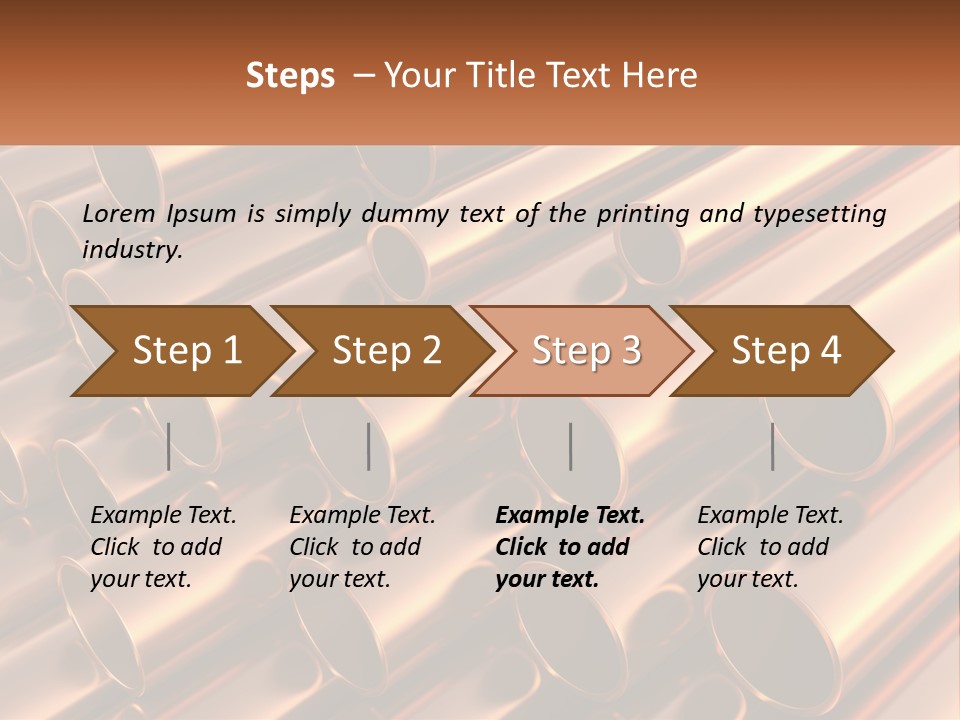 A Group Of Metal Pipes With The Name Of The Company PowerPoint Template