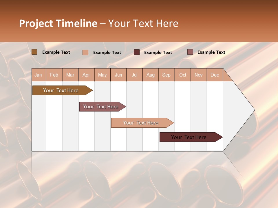 A Group Of Metal Pipes With The Name Of The Company PowerPoint Template