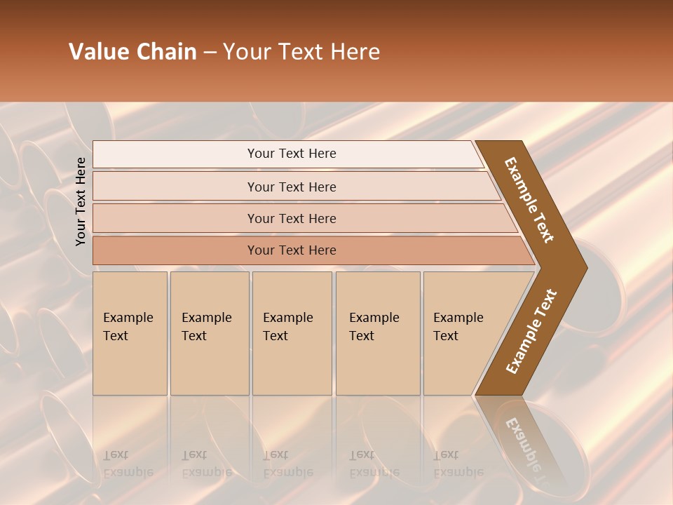 A Group Of Metal Pipes With The Name Of The Company PowerPoint Template
