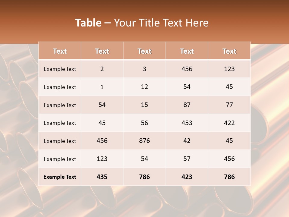 A Group Of Metal Pipes With The Name Of The Company PowerPoint Template