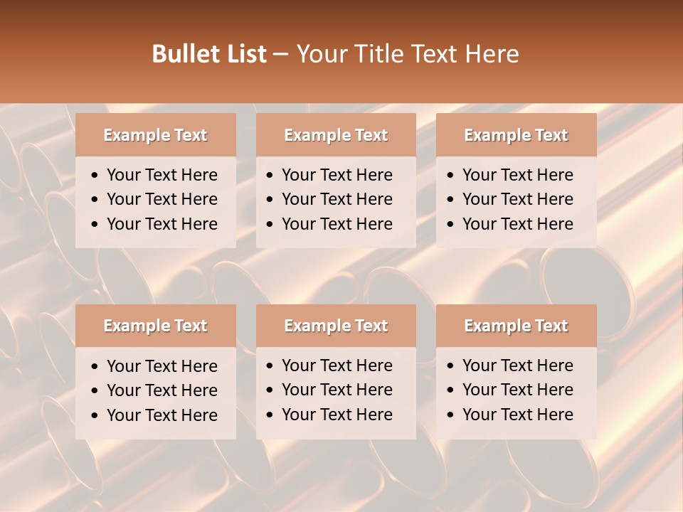 A Group Of Metal Pipes With The Name Of The Company PowerPoint Template