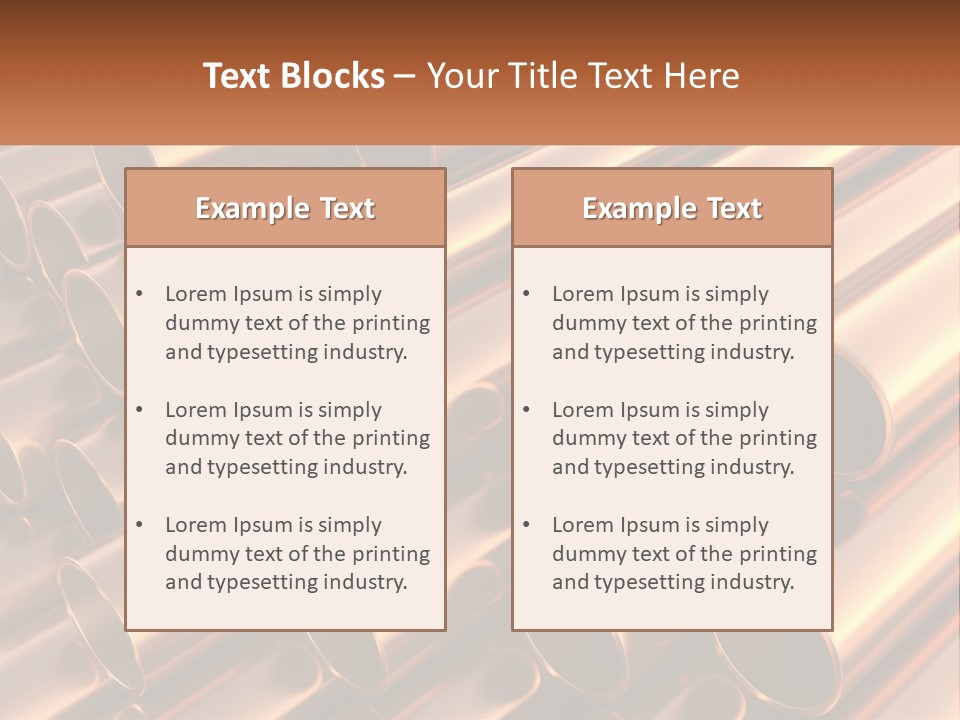 A Group Of Metal Pipes With The Name Of The Company PowerPoint Template