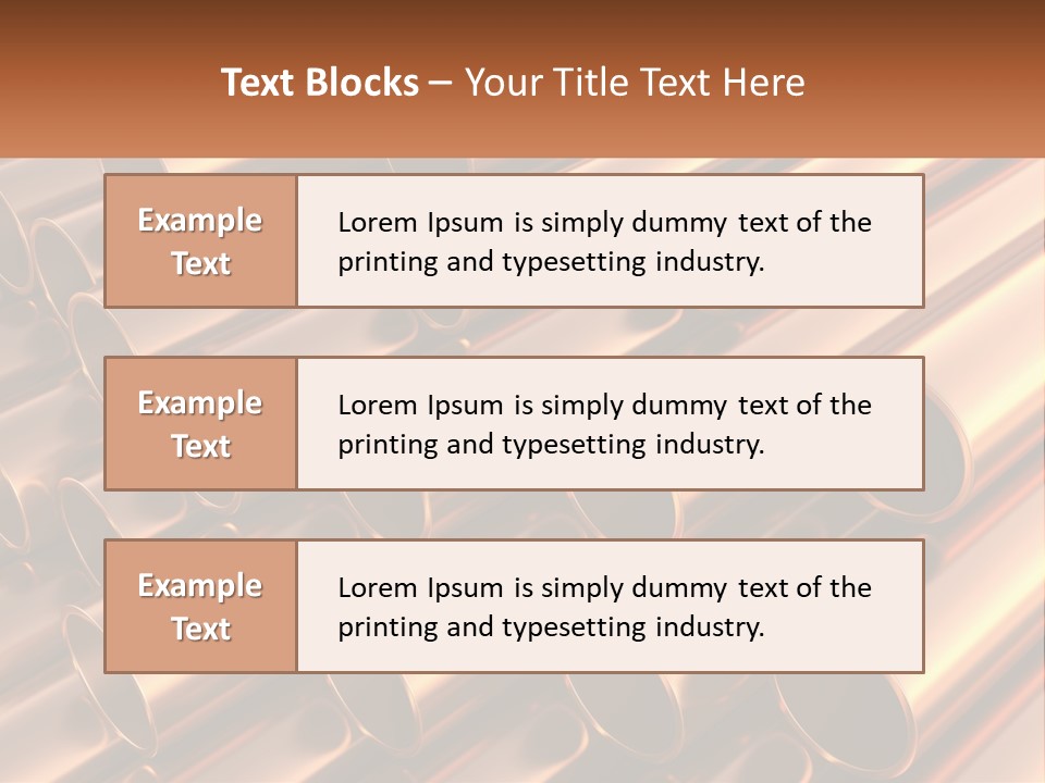 A Group Of Metal Pipes With The Name Of The Company PowerPoint Template