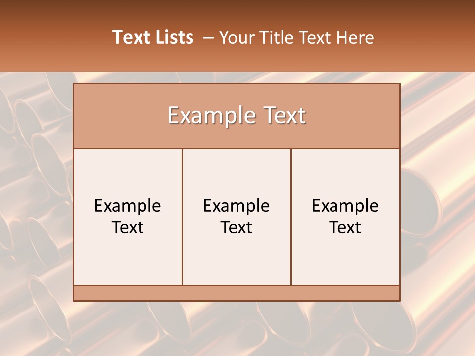 A Group Of Metal Pipes With The Name Of The Company PowerPoint Template