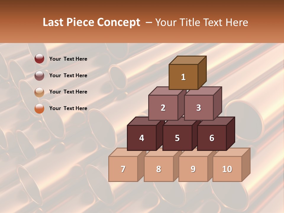A Group Of Metal Pipes With The Name Of The Company PowerPoint Template