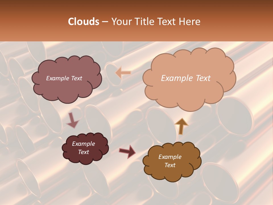 A Group Of Metal Pipes With The Name Of The Company PowerPoint Template