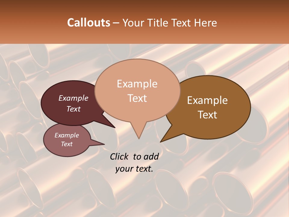 A Group Of Metal Pipes With The Name Of The Company PowerPoint Template
