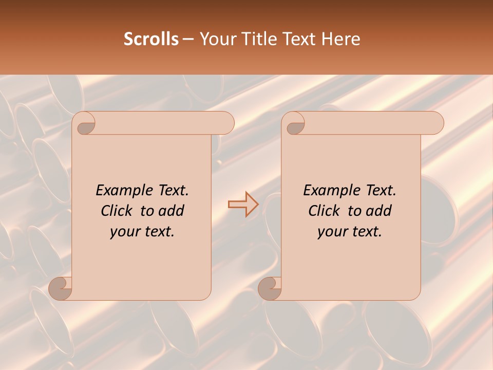 A Group Of Metal Pipes With The Name Of The Company PowerPoint Template