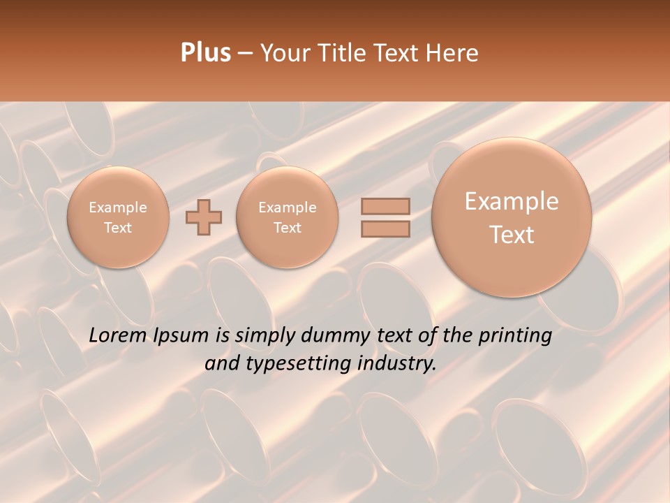 A Group Of Metal Pipes With The Name Of The Company PowerPoint Template