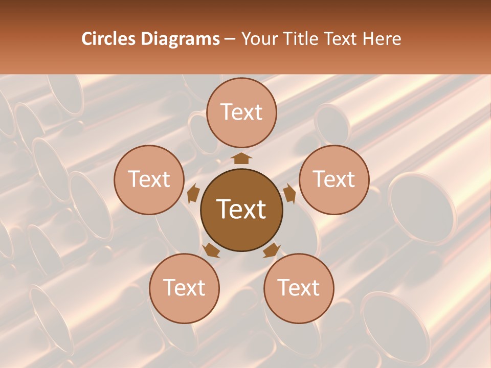 A Group Of Metal Pipes With The Name Of The Company PowerPoint Template